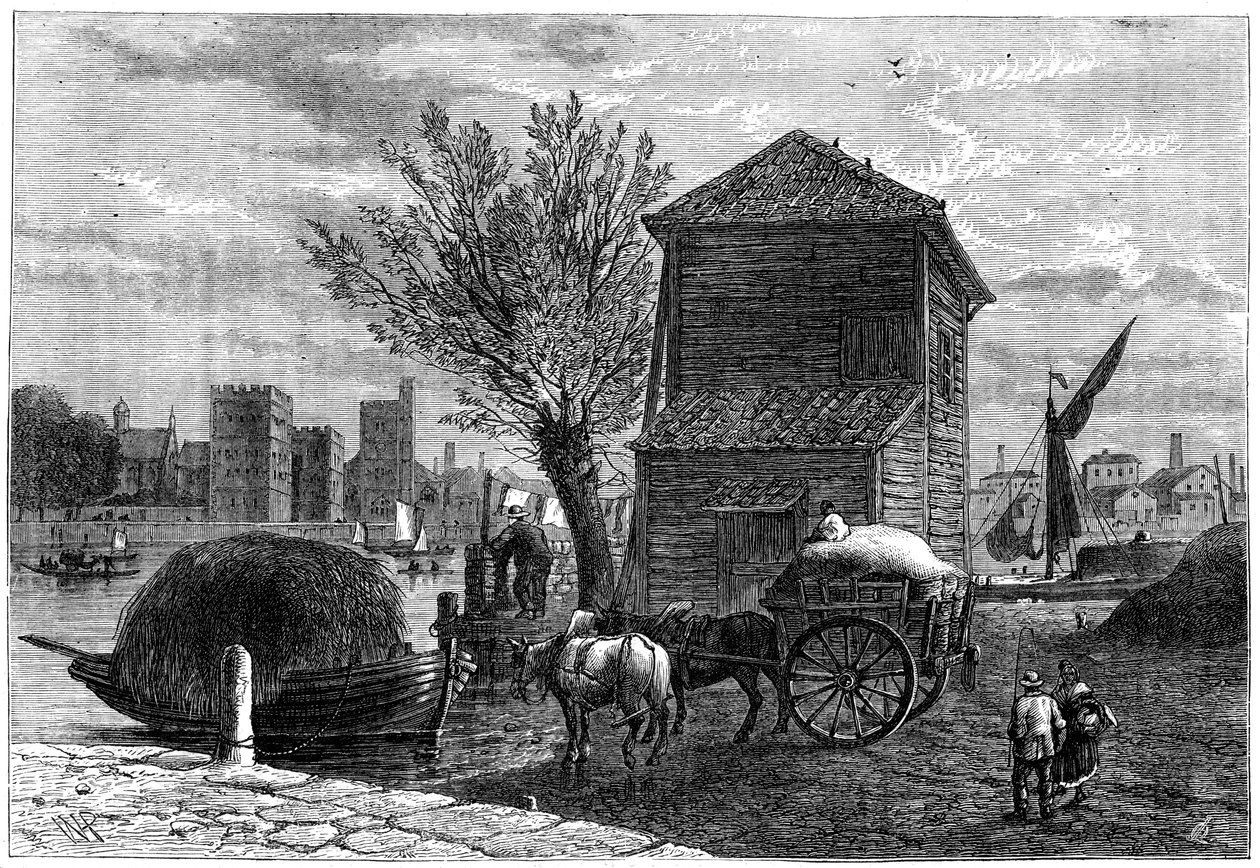Il vecchio traghetto, Londra, c1800 da Unbekannt