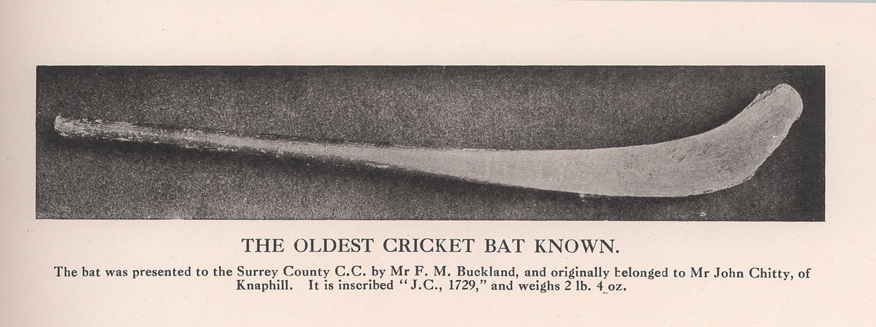 La mazza da cricket più antica conosciuta, 1912 da Unbekannt