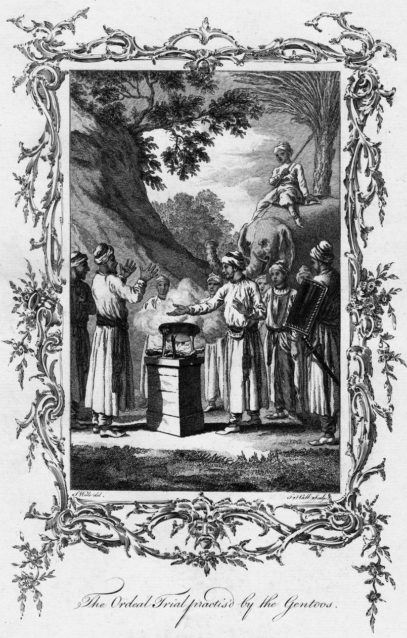 Il processo di ordalia praticato dai Gentoos, c1770 da Unbekannt