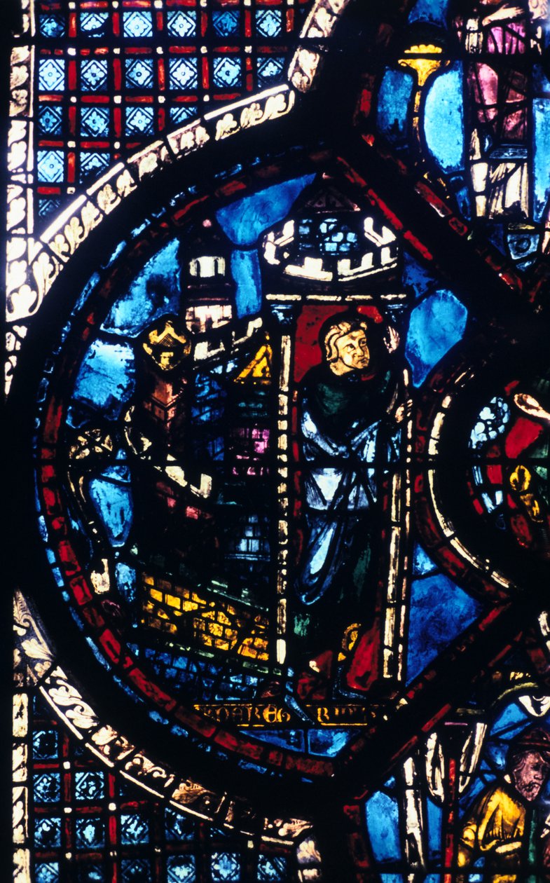 Il pellegrino lascia Gerusalemme per Gerico, vetrata, Cattedrale di Chartres, Francia, 1205-1215 da Unbekannt