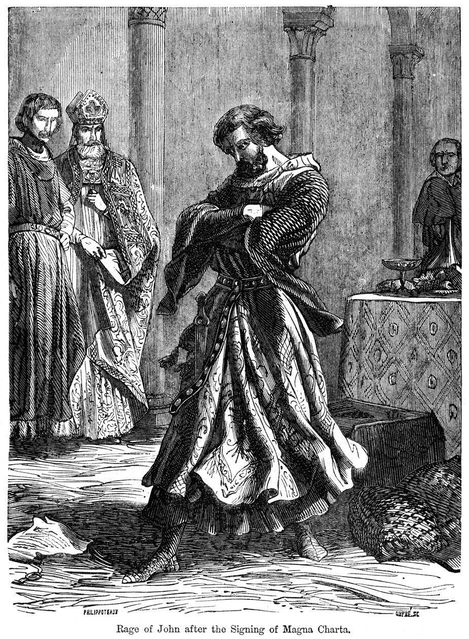 La rabbia di Re Giovanni 1167-1216 dopo la firma della Magna Carta c1215 da Unbekannt