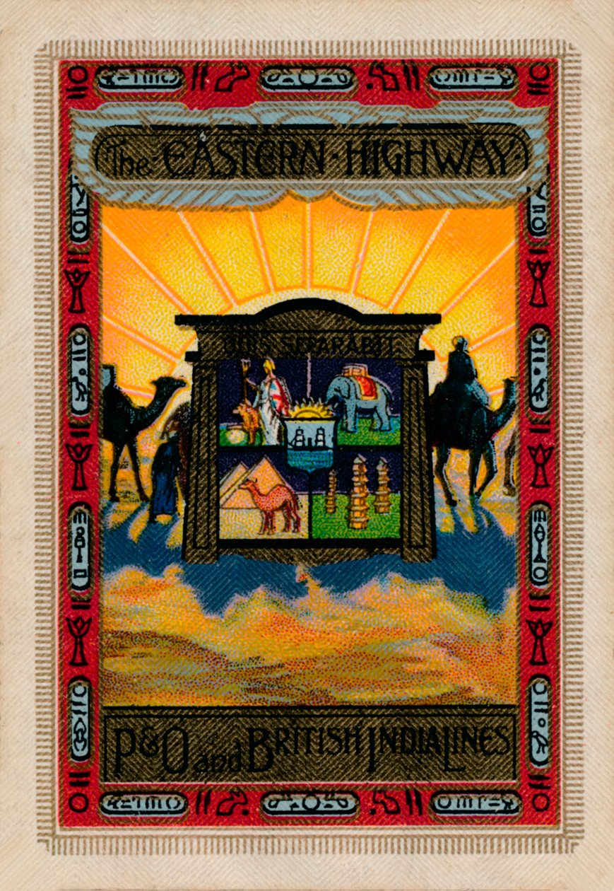Il retro di una carta da gioco prodotta per P&O e British India Lines, 1925 da Unbekannt