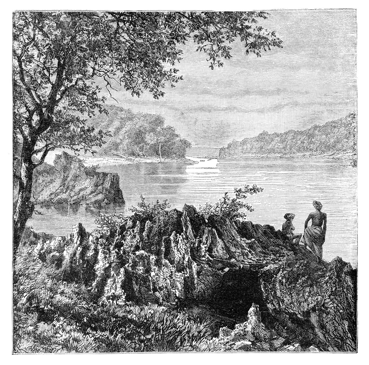 Il fiume Salwen, sopra Moulmein, Myanmar, 1895 da Unbekannt