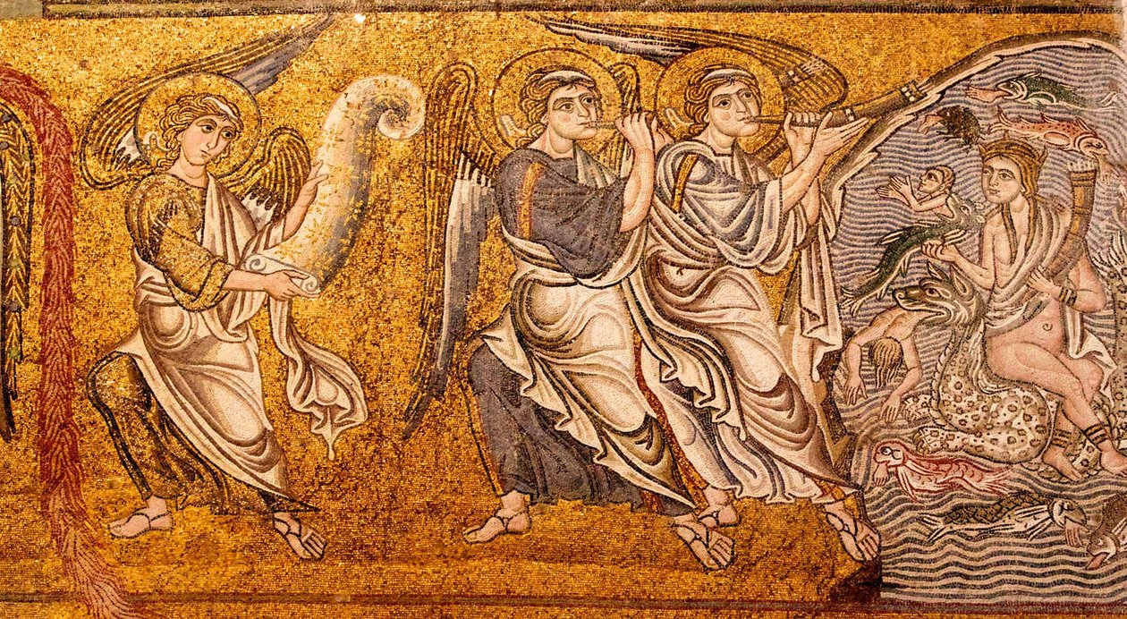Il mare restituì i suoi morti Il Giudizio Universale, (dettaglio), XII secolo da Unbekannt