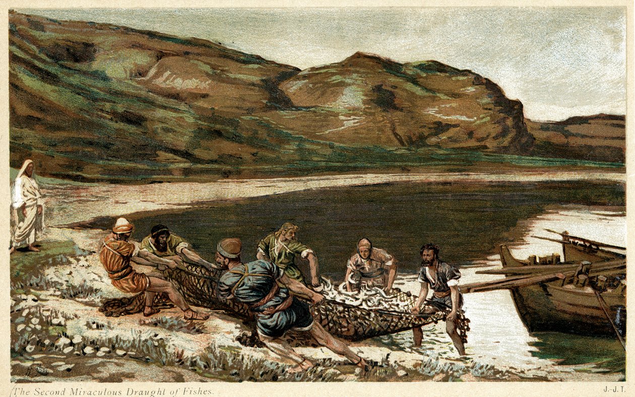 La seconda pesca miracolosa, c1890 da Unbekannt