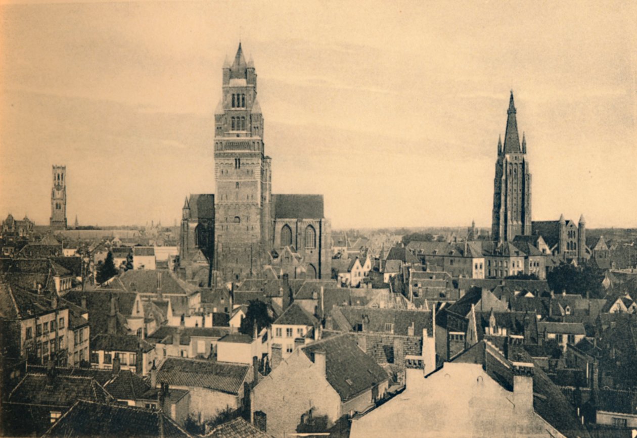 Le tre Torri: il Campanile, la Cattedrale e la Chiesa di Nostra Signora, c1910 da Unbekannt
