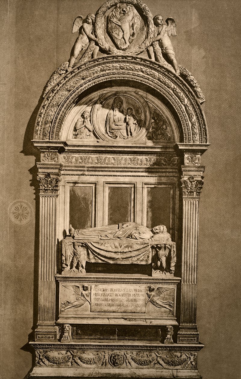 La tomba di Leonardo Bruni c1369-1444, Basilica di Santa Croce, Firenze, 1882 da Unbekannt