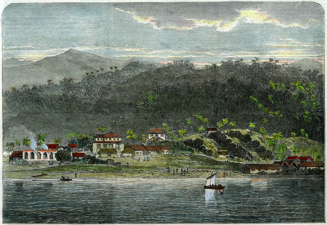 La città di Morant, Morant Bay, Giamaica, c1880 da Unbekannt