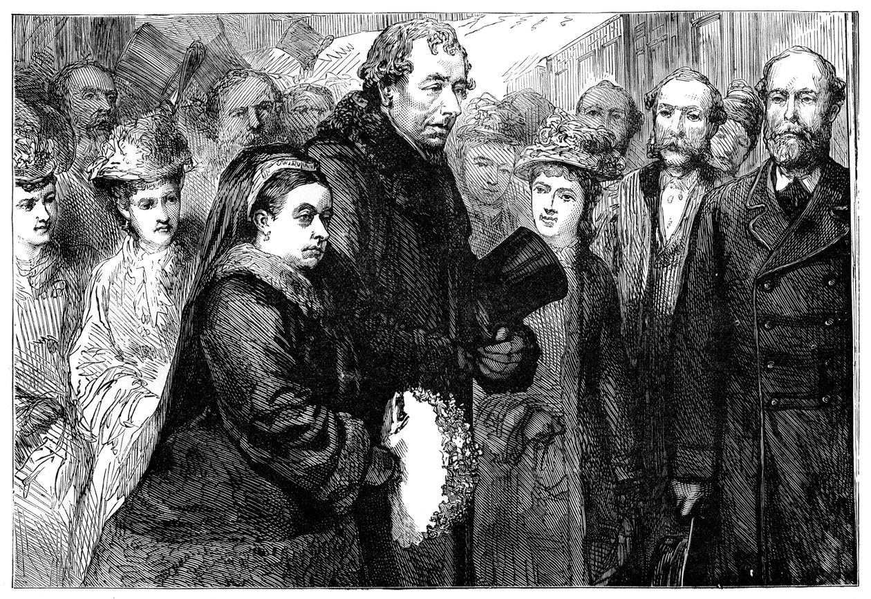 La visita della regina Vittoria 1819-1901 a Hughenden Manor, High Wycombe, 1877 da Unbekannt