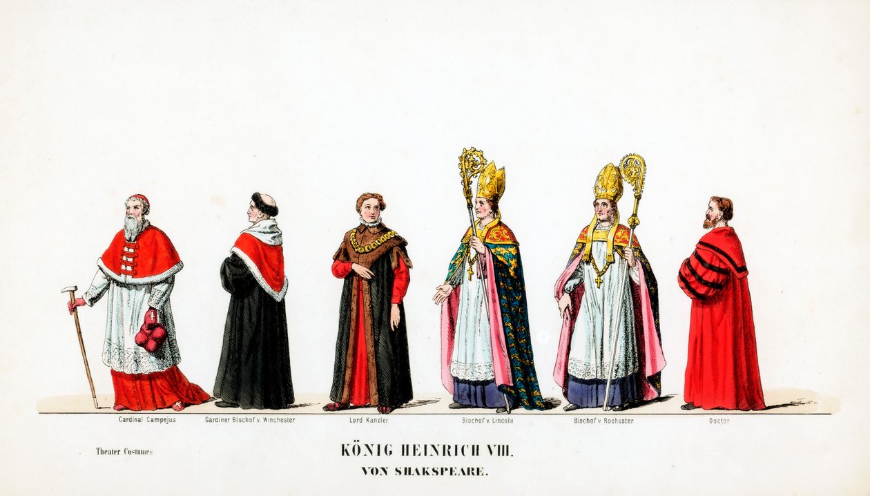 Costumi teatrali per il dramma di Shakespeare, Enrico VIII da Unbekannt