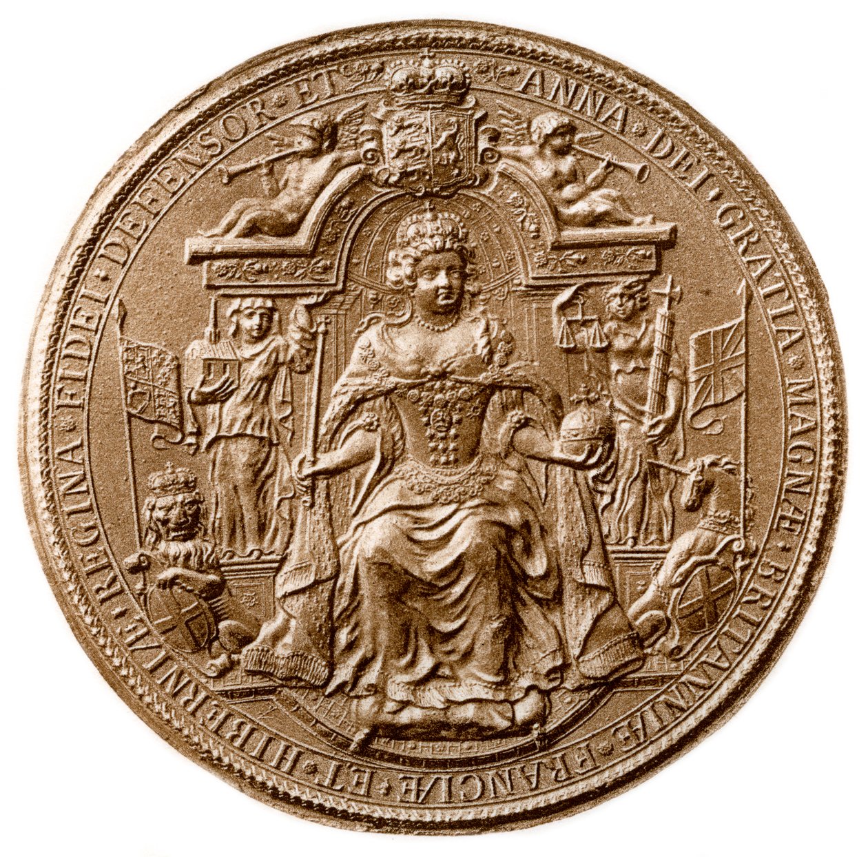 Terzo grande sigillo della regina Anna, recto, 1702-1714 da Unbekannt