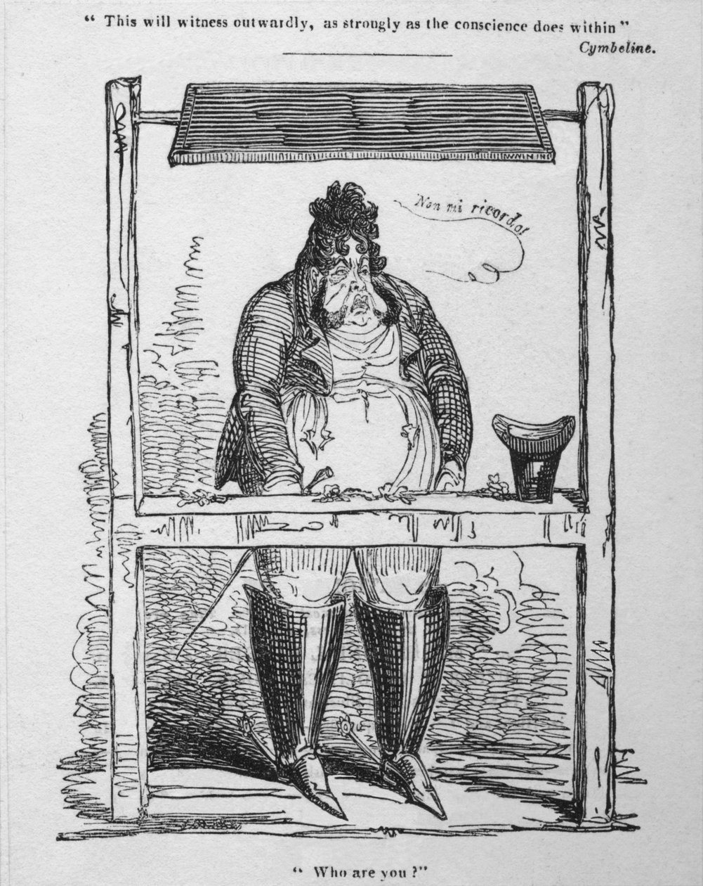 Questo testimonierà esteriormente, tanto quanto la coscienza fa interiormente, Cymbeline, c1820 da Unbekannt