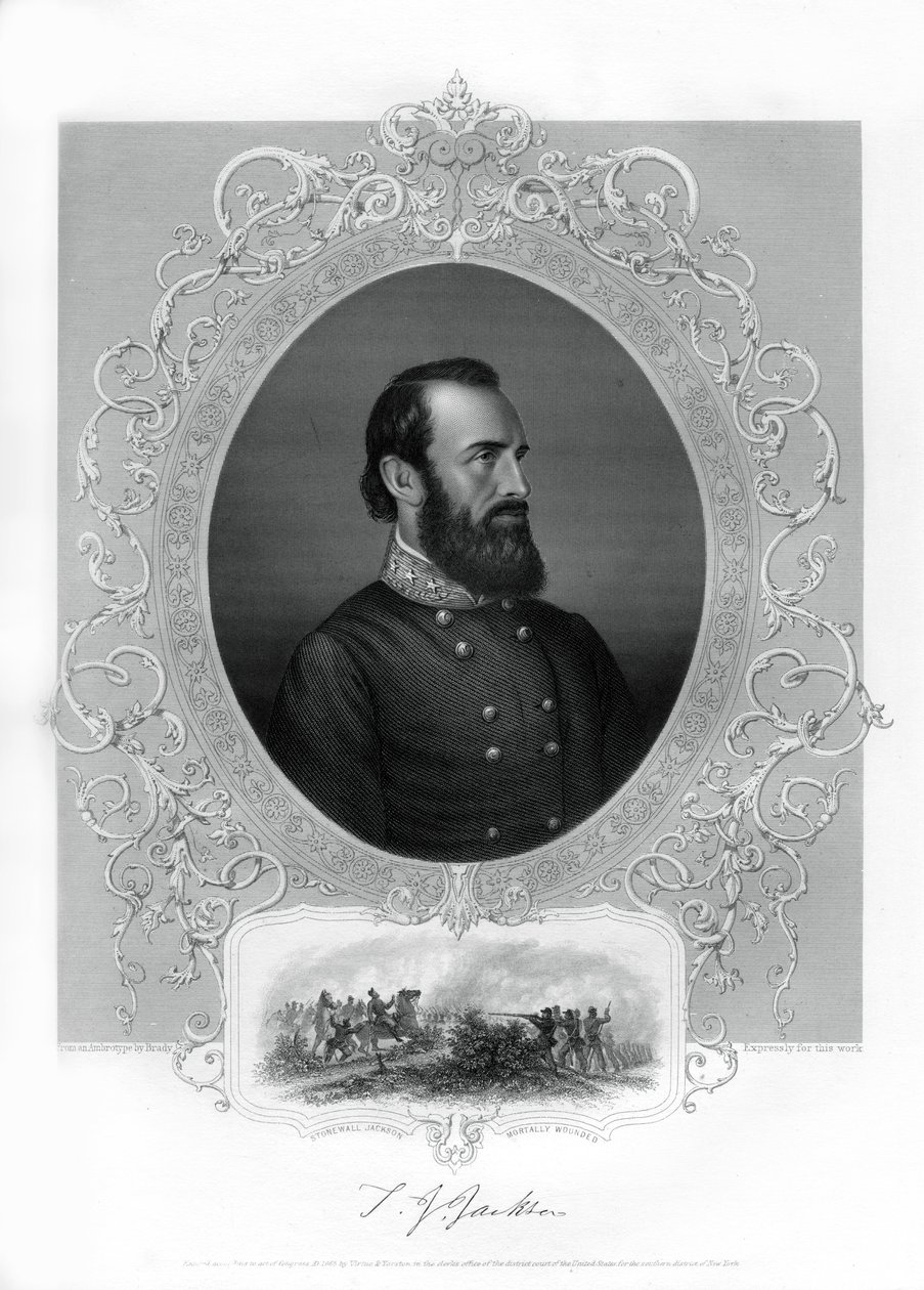Thomas Jonathan Stonewall Jackson, generale confederato durante la guerra civile americana, 1862-1867 da Unbekannt