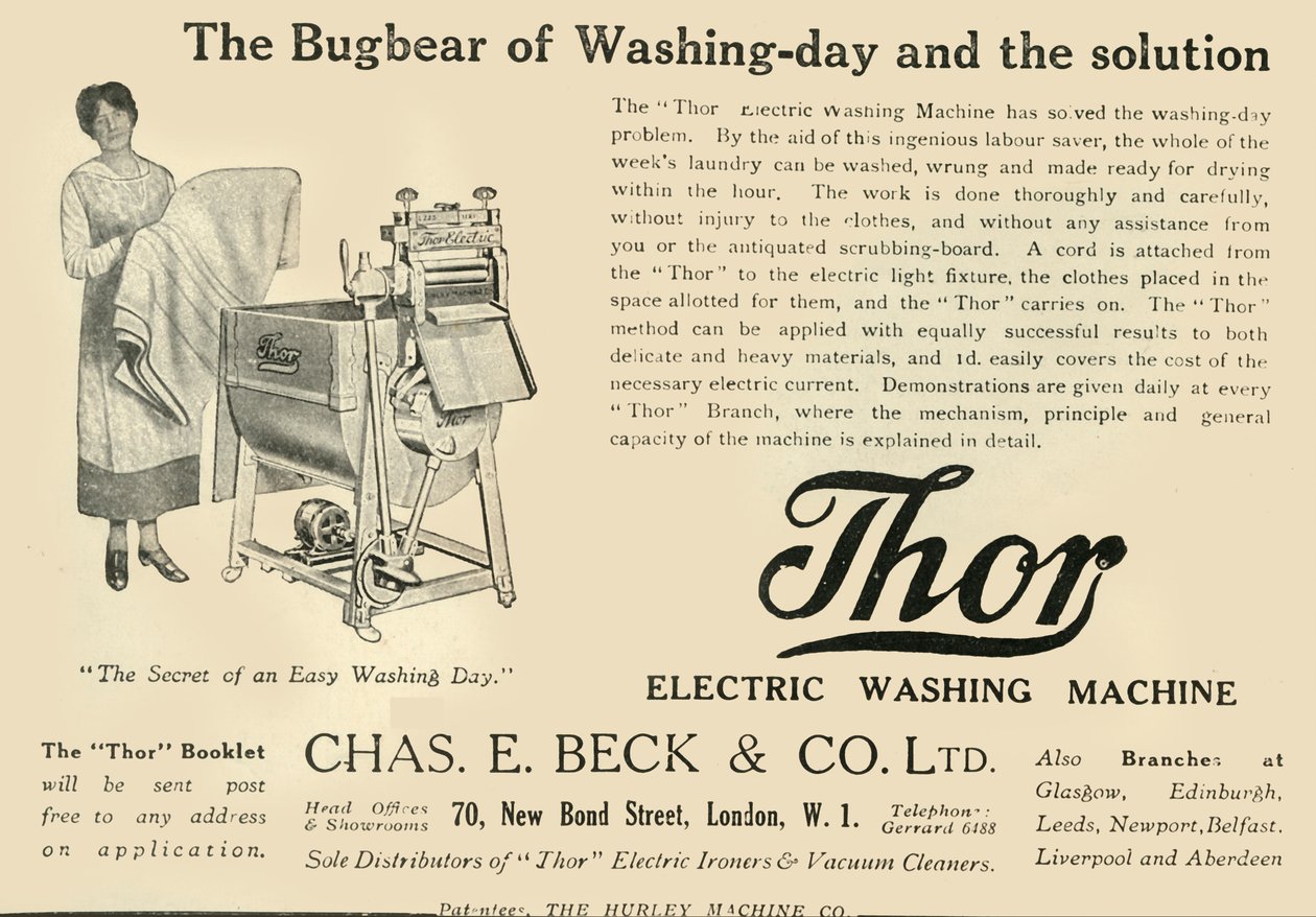 Thor: Lavatrice elettrica - Chas E. Beck & Co. Ltd, 1920 da Unbekannt
