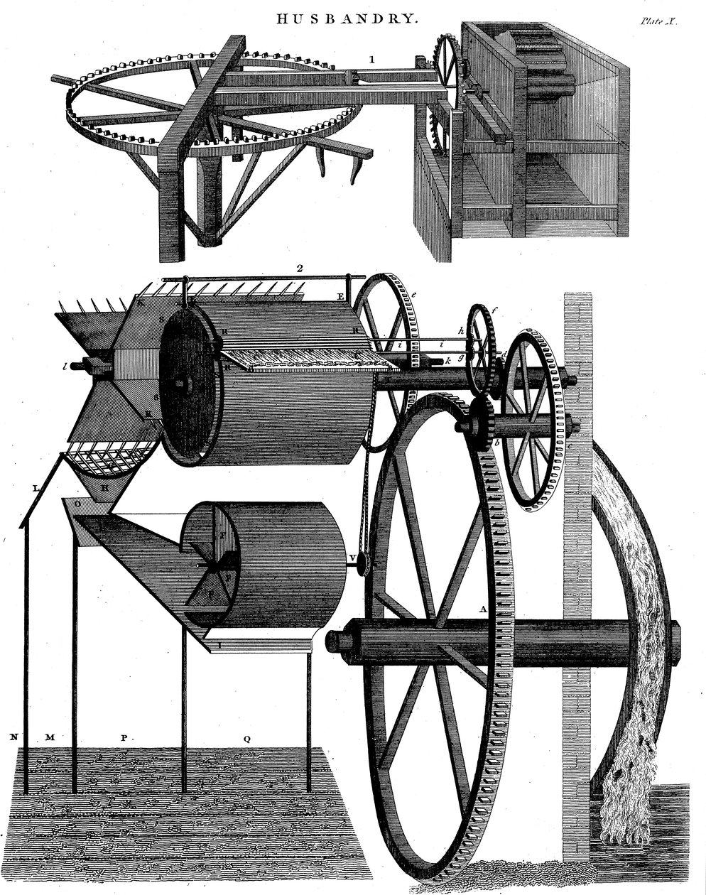 Macchina per la trebbiatura di Andrew Meikle, inventore e mugnaio scozzese, 1811 da Unbekannt