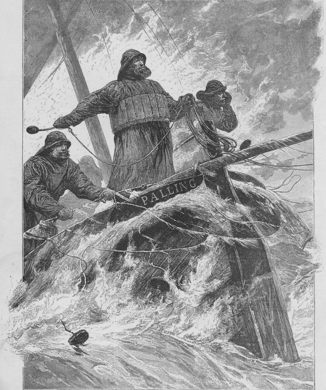 Lancio della fune di salvataggio, 1890 da Unbekannt