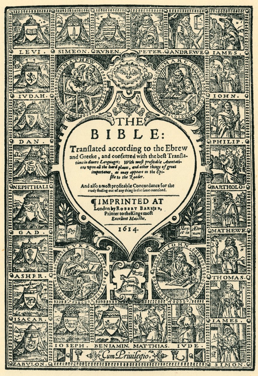 Pagina del titolo della Bibbia di Ginevra da Unbekannt
