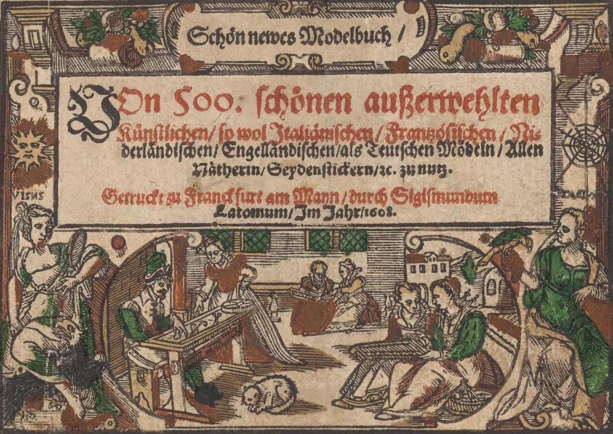 Pagina del titolo da Schön newes Modelbuch Pagina 1r, 1608 da Unbekannt