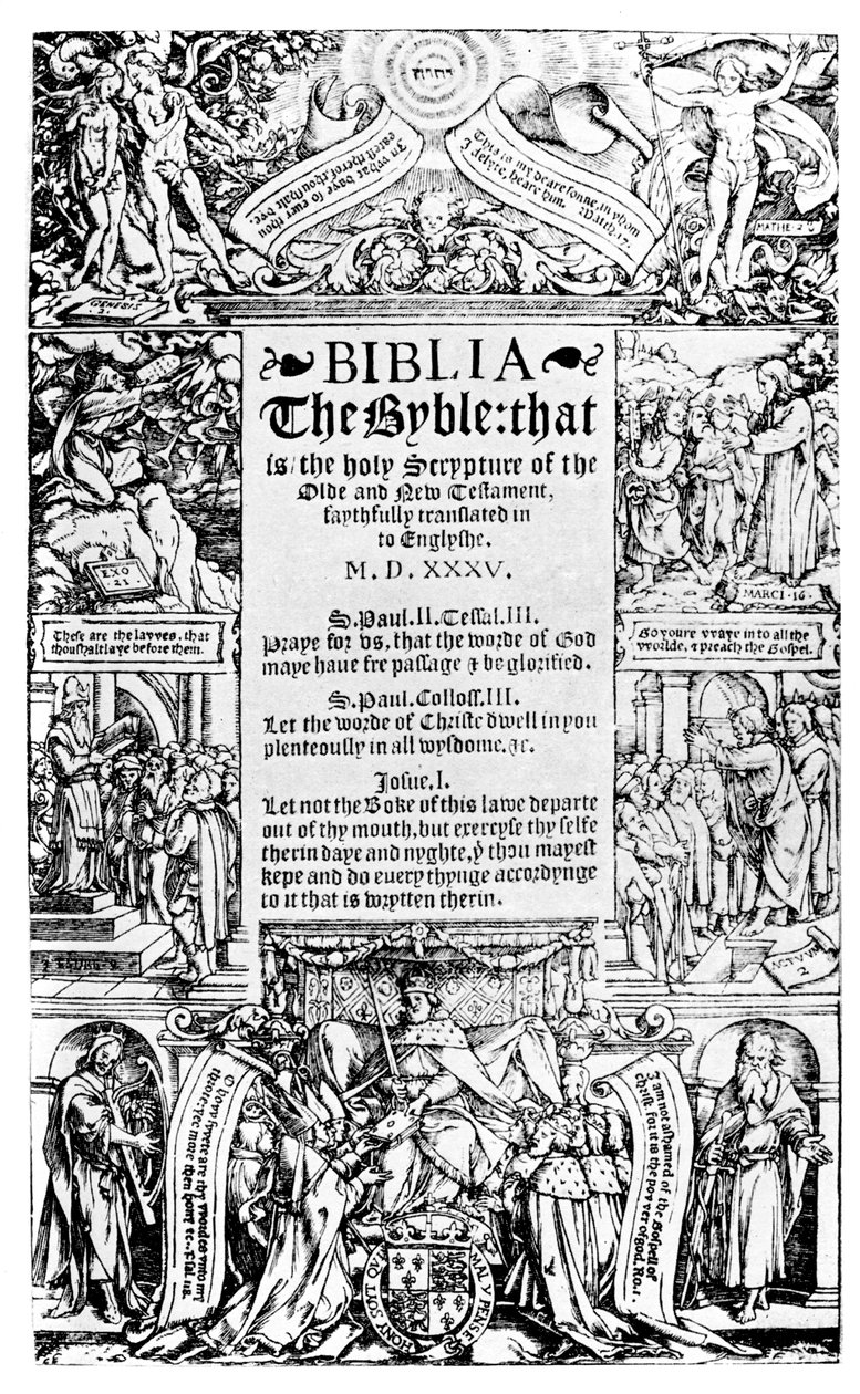 Pagina del titolo della Bibbia di Coverdale, 1535, 1926 da Unbekannt