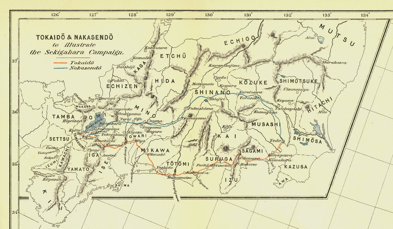 Tokaido & Nakasendo per illustrare la Campagna di Sekigahara, 1903 da Unbekannt
