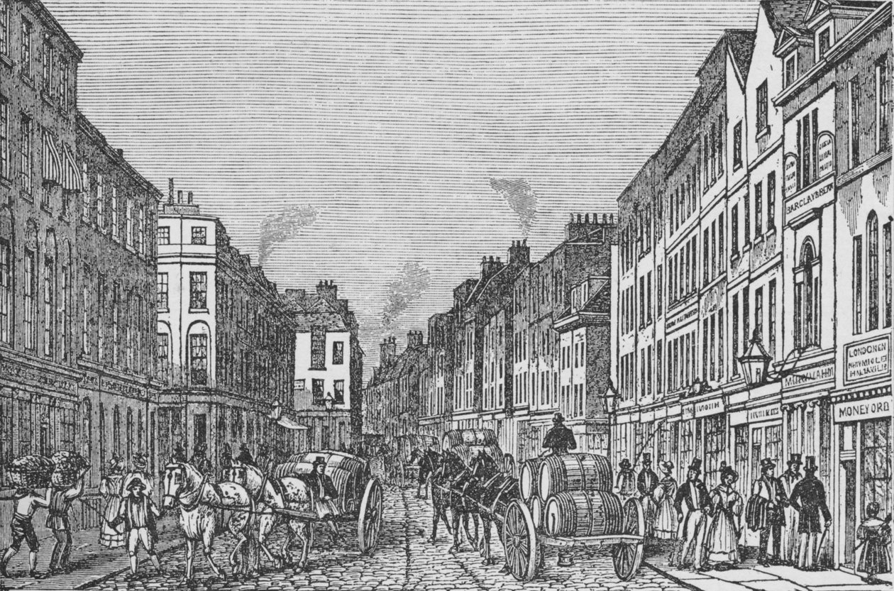 Tooley Street nella prima metà del XIX secolo, c1840, 1912 da Unbekannt