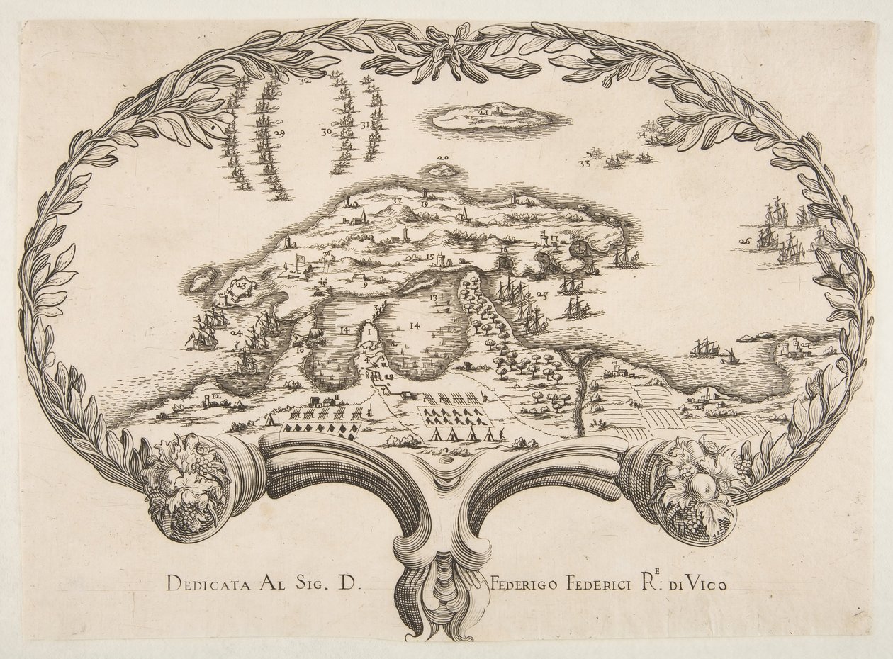 Piano topografico di Porto Ercole a forma di ventaglio da Unbekannt