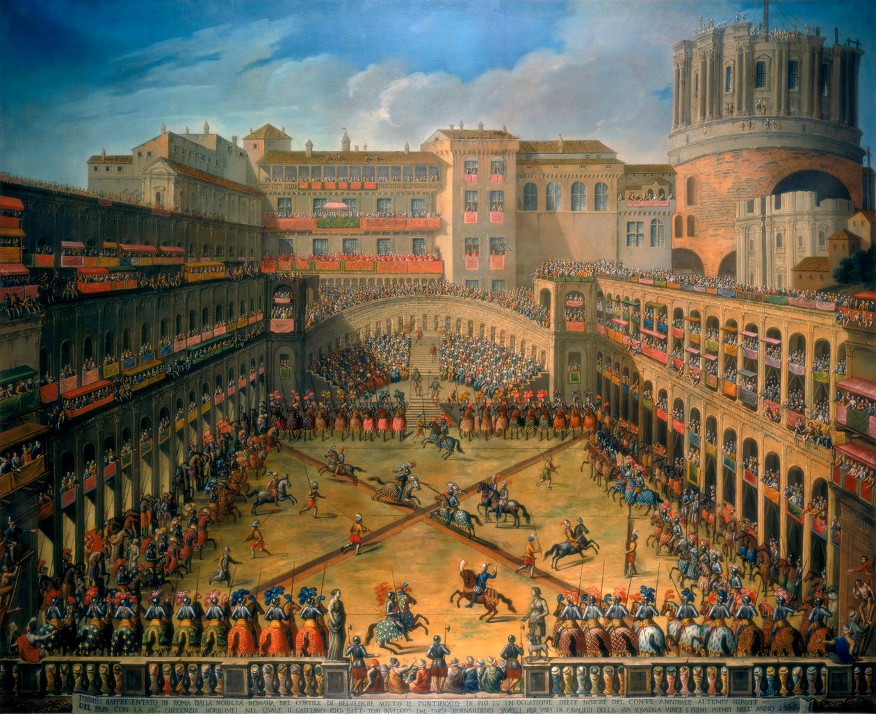 Torneo in una corte del Vaticano, Roma, 1565 da Unbekannt