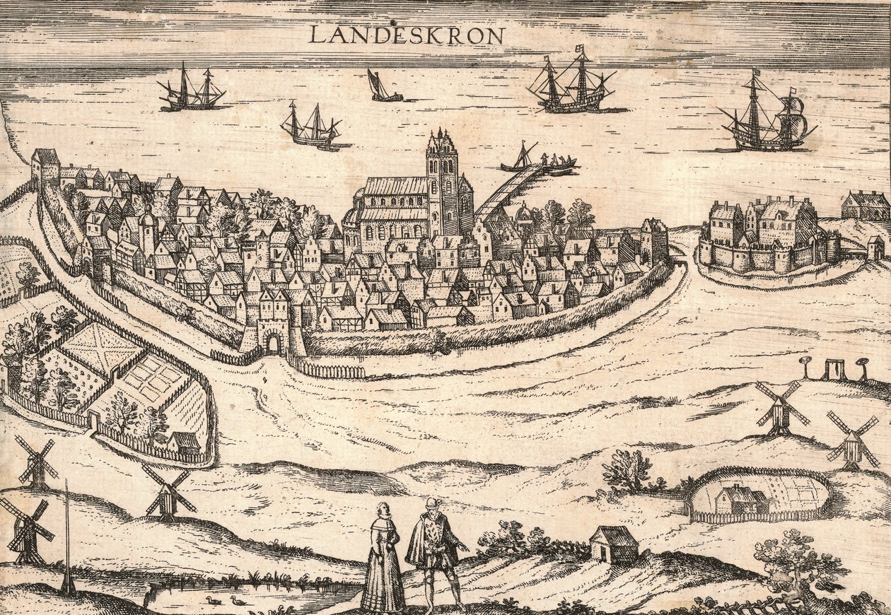 Città di Landskrona, Svezia, 1580 da Unbekannt