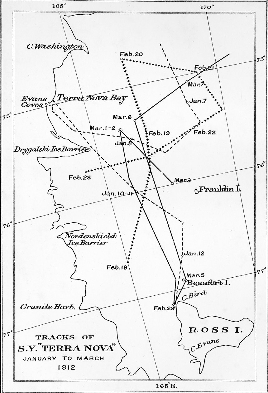 Tracce di S.Y. Terra Nova - Gennaio a marzo 1912, 1913 da Unbekannt