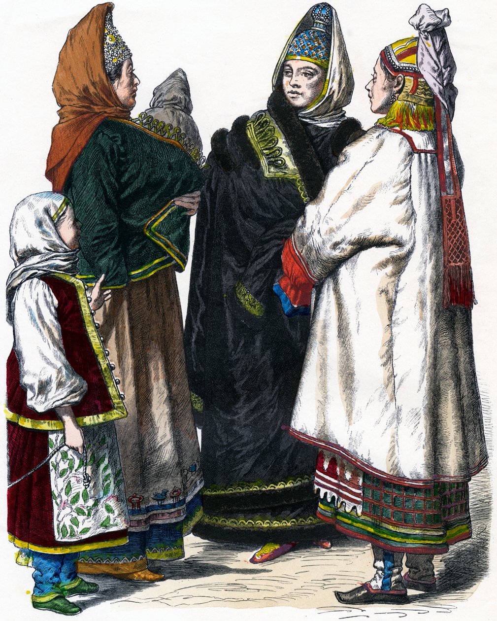 Costume tradizionale russo, c1850 da Unbekannt