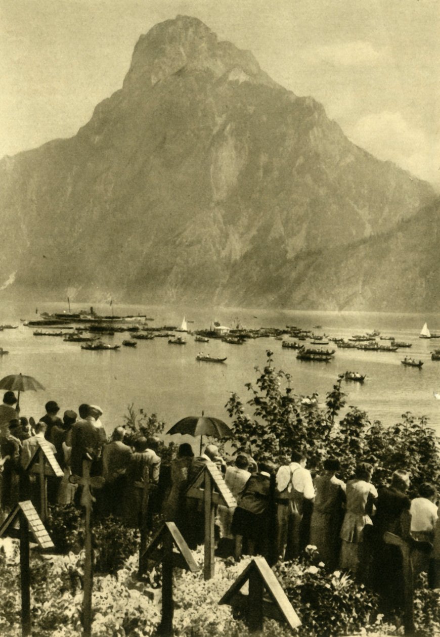 Traunstein e Traunsee, Alta Austria, c. 1935 da Unbekannt