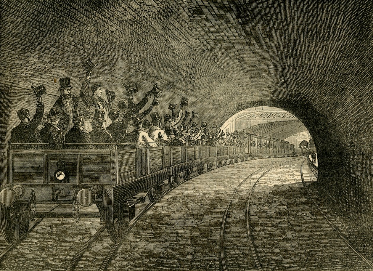 Viaggio di prova sulla ferrovia sotterranea, 1863, c. 1876 da Unbekannt