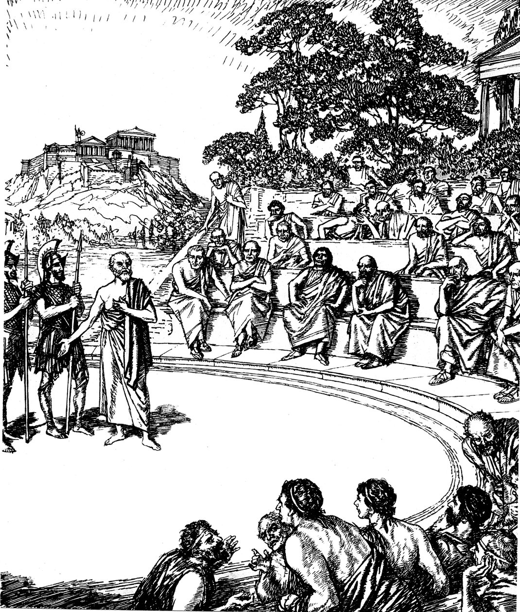 Processo di Socrate, filosofo greco antico, 399 a.C. 19° secolo da Unbekannt