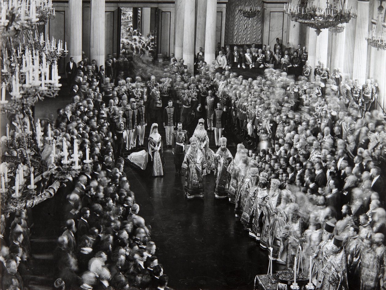 Lo zar Nicola II alla cerimonia di apertura della prima Duma, San Pietroburgo, Russia, 1906 da Unbekannt
