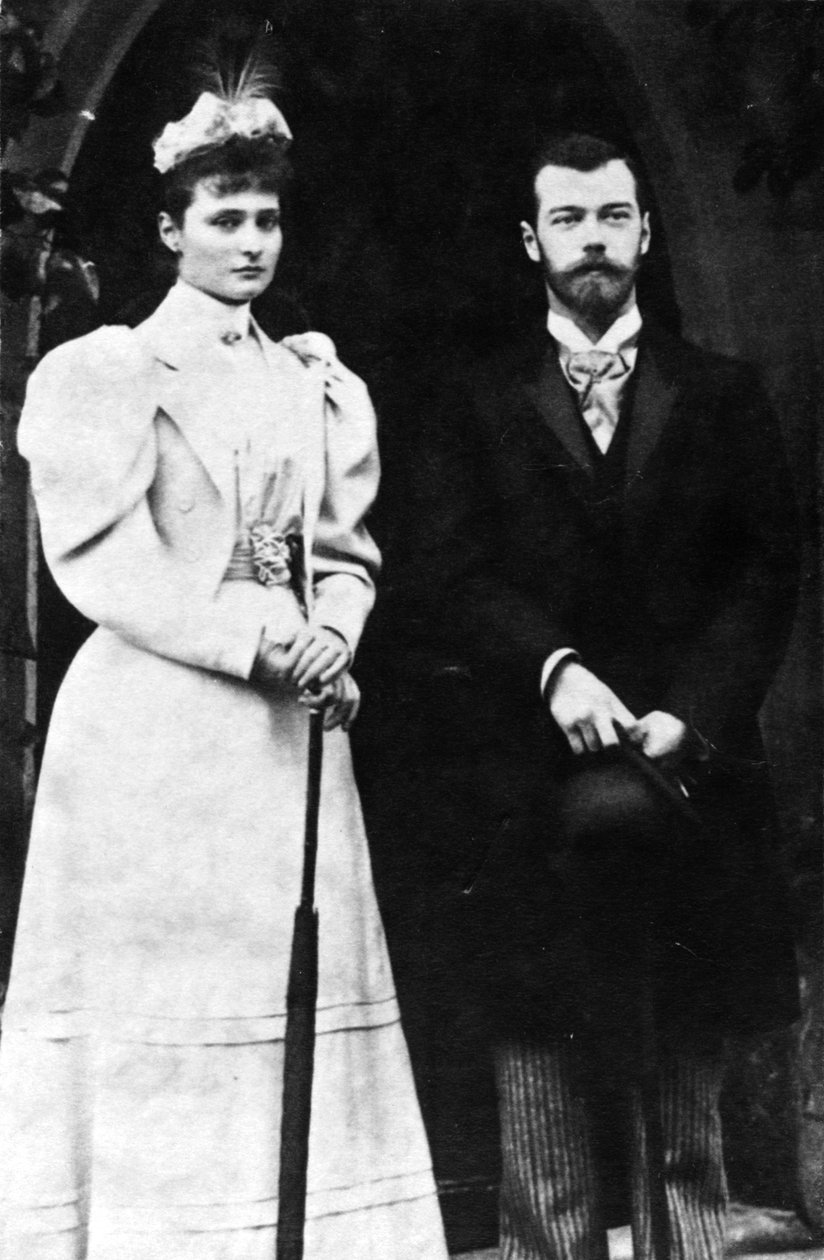Zarina Alessandra Feodorovna e Zar Nicola II di Russia, c1900 da Unbekannt