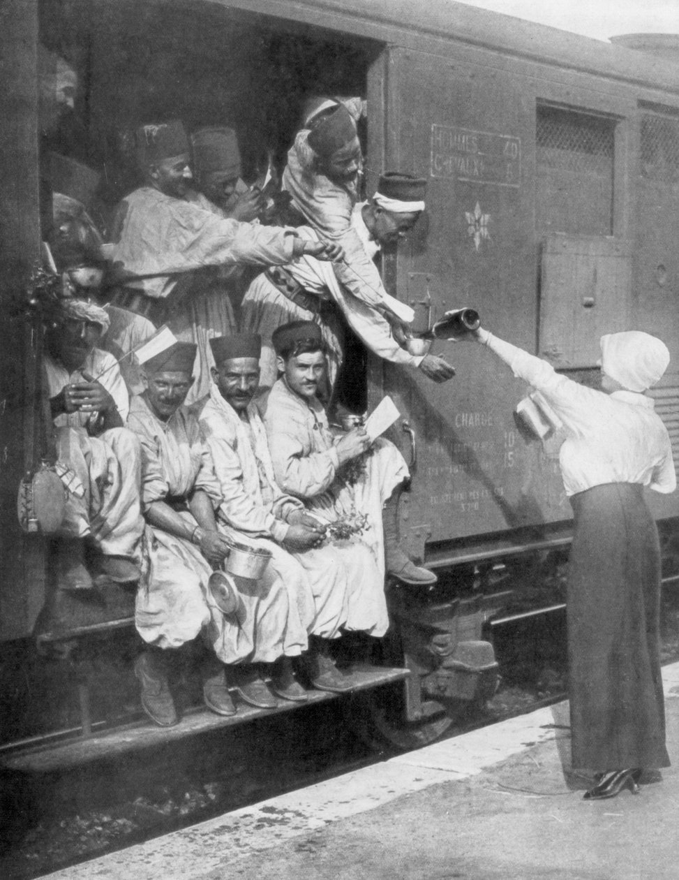 Fucilieri turchi in viaggio verso il fronte in treno, 1914 da Unbekannt