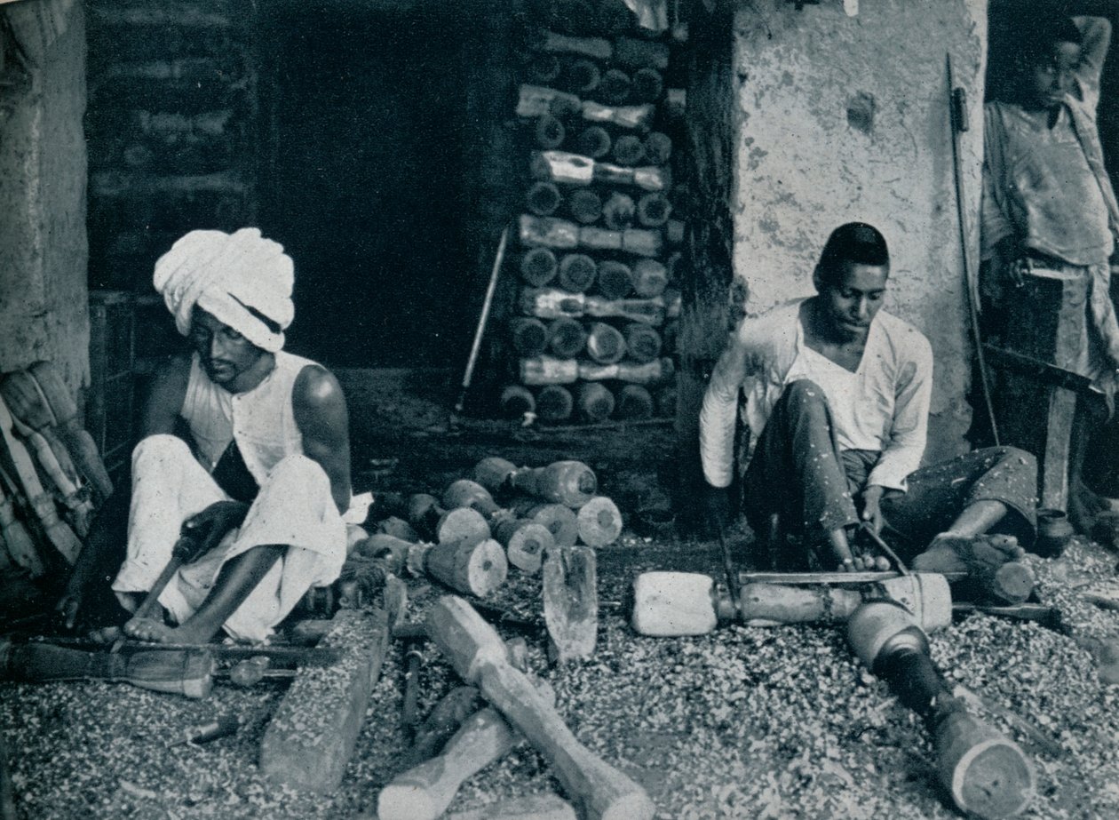 Tornitura di gambe di letto in legno, c. 1942 da Unbekannt