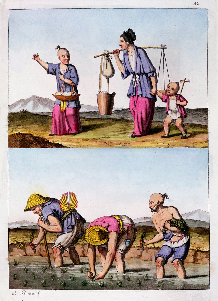 Due scene cinesi, c1830 da Unbekannt