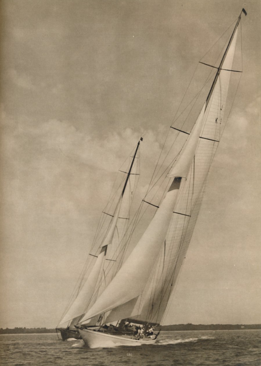 Due famosi yacht in una gara emozionante, 1936 da Unbekannt