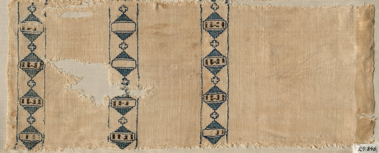Due Frammenti di una Sciarpa o Copricapo, 1300s da Unbekannt