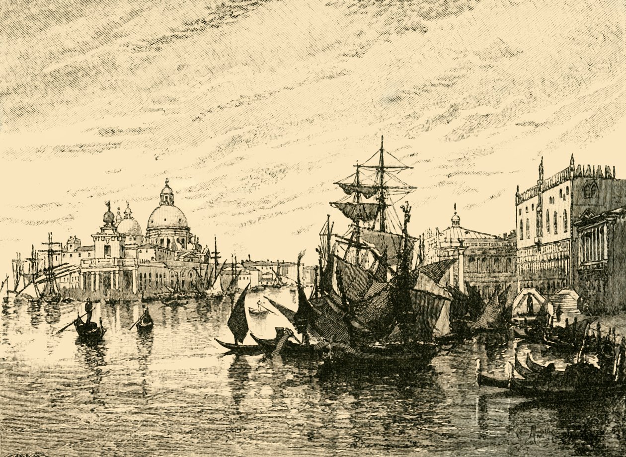 Venezia: Vista dalla Riva degli Schiavoni, 1890 da Unbekannt