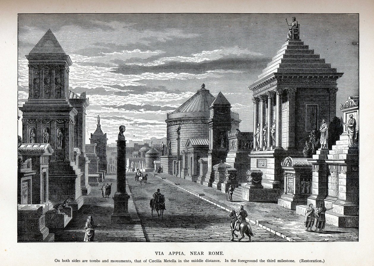 Via Appia vicino a Roma Ricostruzione, 1882 da Unbekannt