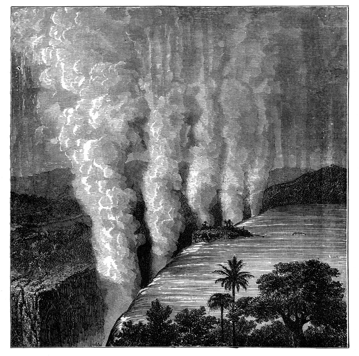 Cascate Vittoria sul fiume Zambesi, Africa, c1890 da Unbekannt