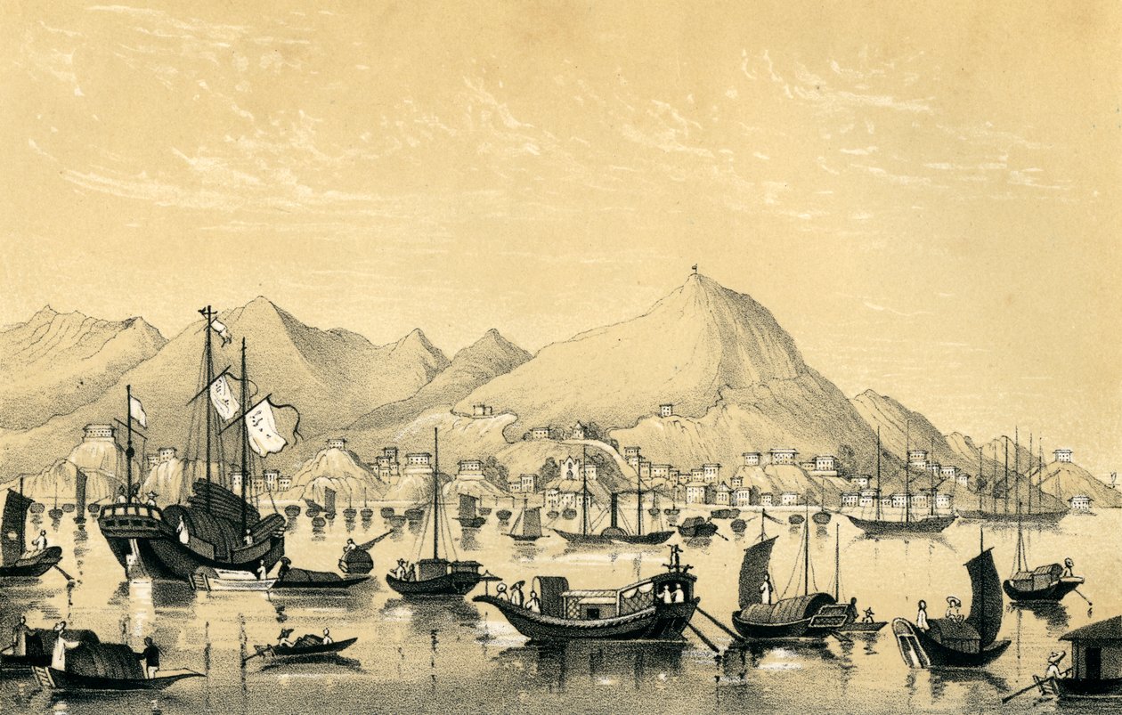 Victoria Town, Isola di Hong Kong, 1847 da Unbekannt
