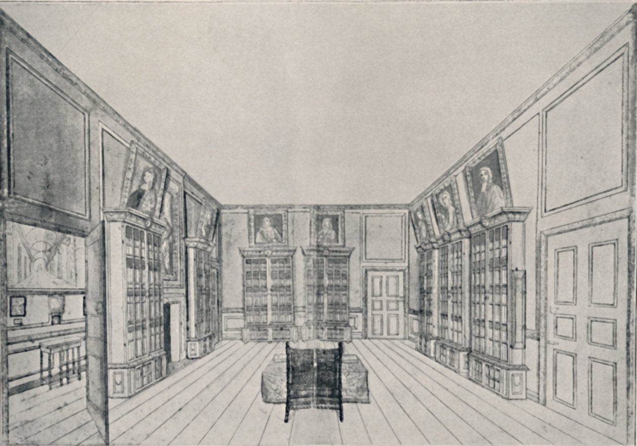Vista interna della Biblioteca di Samuel Pepys a York Building, 1928 da Unbekannt