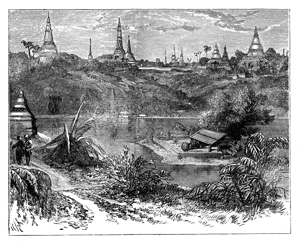 Veduta vicino a Rangoon, Birmania, c1888 da Unbekannt