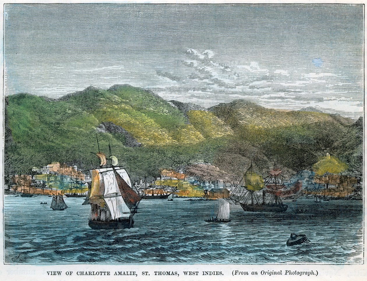 Vista di Charlotte Amalie, St Thomas, Indie Occidentali da Unbekannt