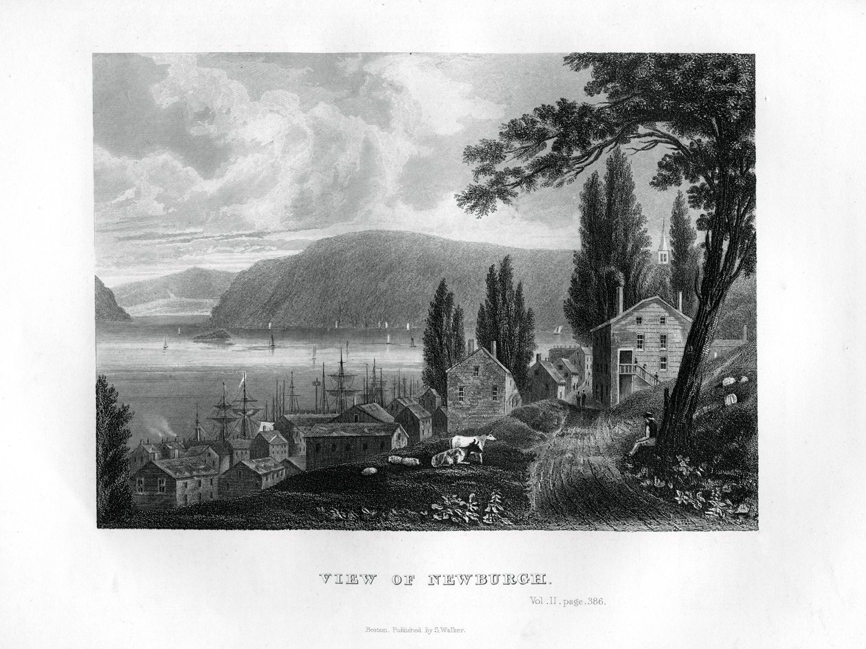Veduta di Newburgh, Stato di New York, 1855 da Unbekannt