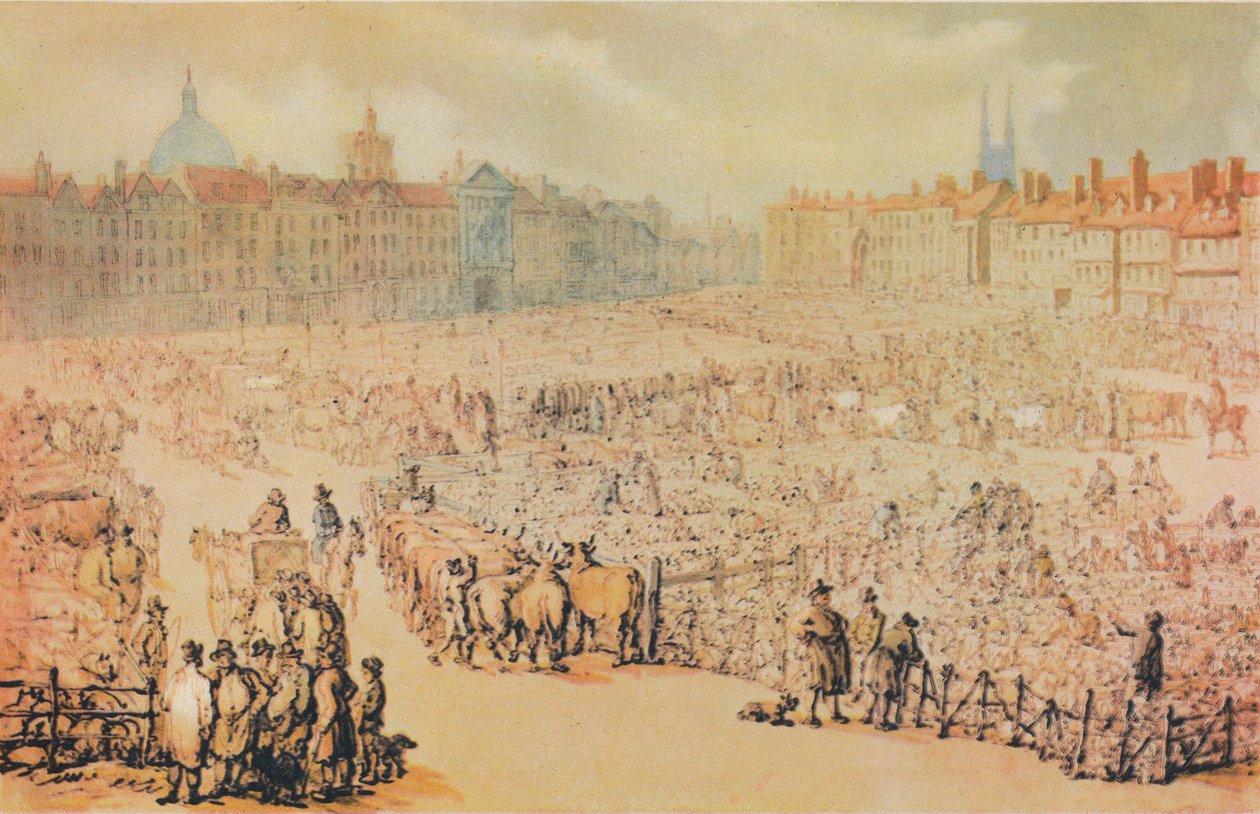 Veduta del mercato di Smithfield, Londra da Unbekannt
