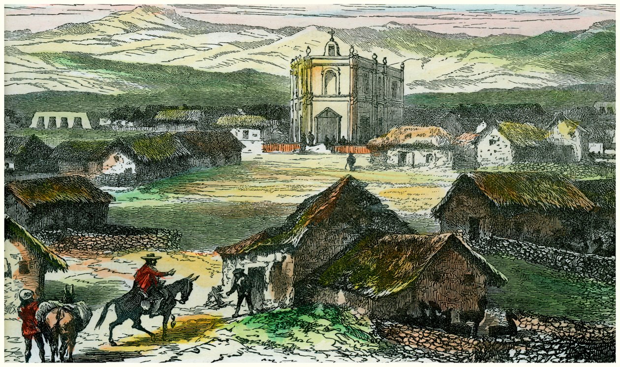 Veduta di Tiahuanaco, vicino al lago Titicaca, Bolivia, c1880 da Unbekannt